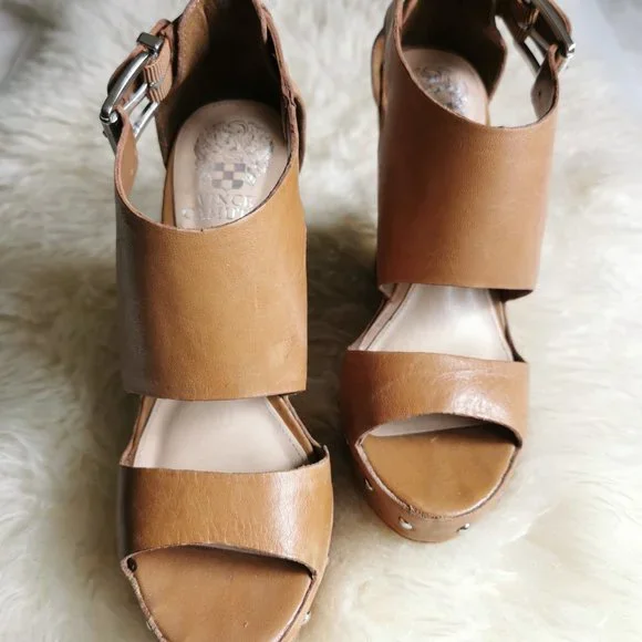 Vince Camuto MATTA Studded Platform Wedge - 2 Pairs available, Black and Tan - Picture 3 of 6